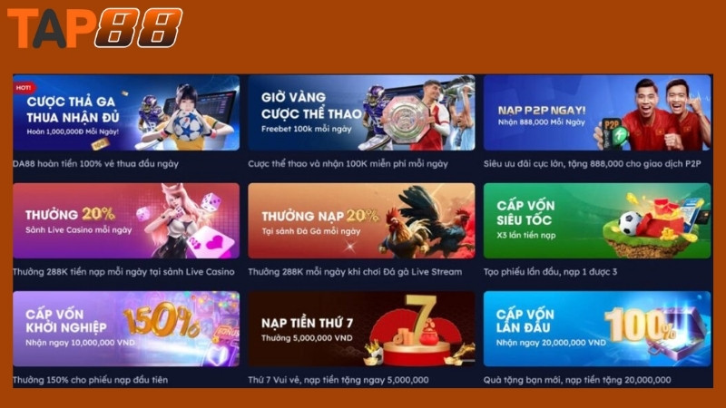 Hướng dẫn nhận khuyến mãi Tap88