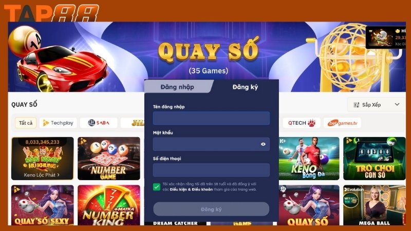 Hướng dẫn tham gia xổ số tap88