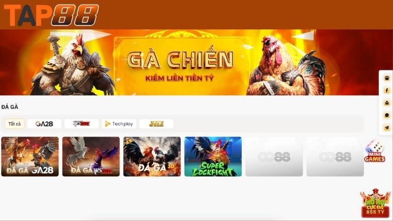 Sảnh đá gà Tap88 siêu bùng nổ